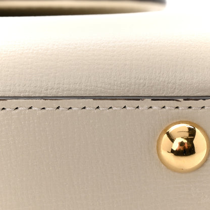 Gucci Glazed Textured Calfskin Mini Horsebit 1955 Top Handle Flap Bag Mystic White 10 of 10