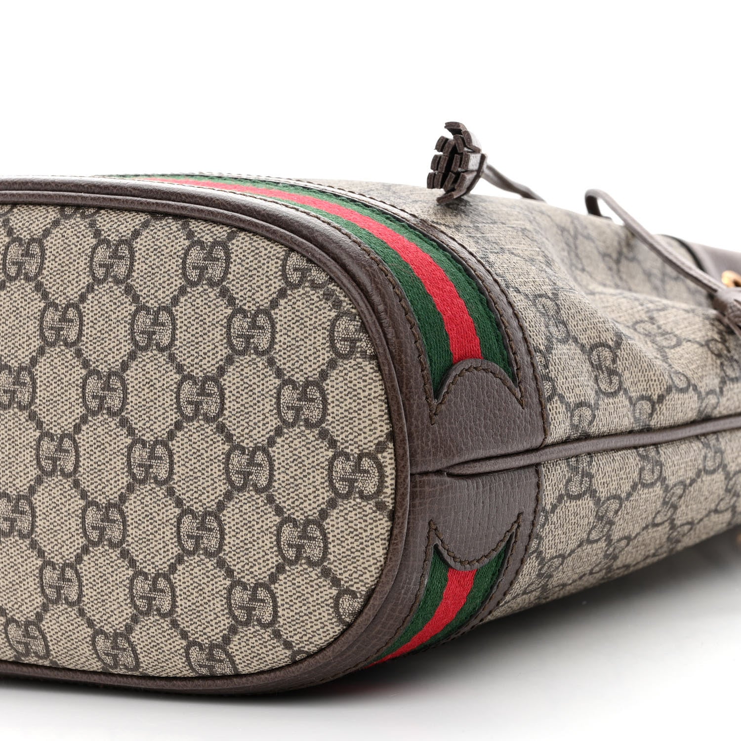 Gucci GG Supreme Monogram Web Ophidia Bucket Bag Brown 10 of 10