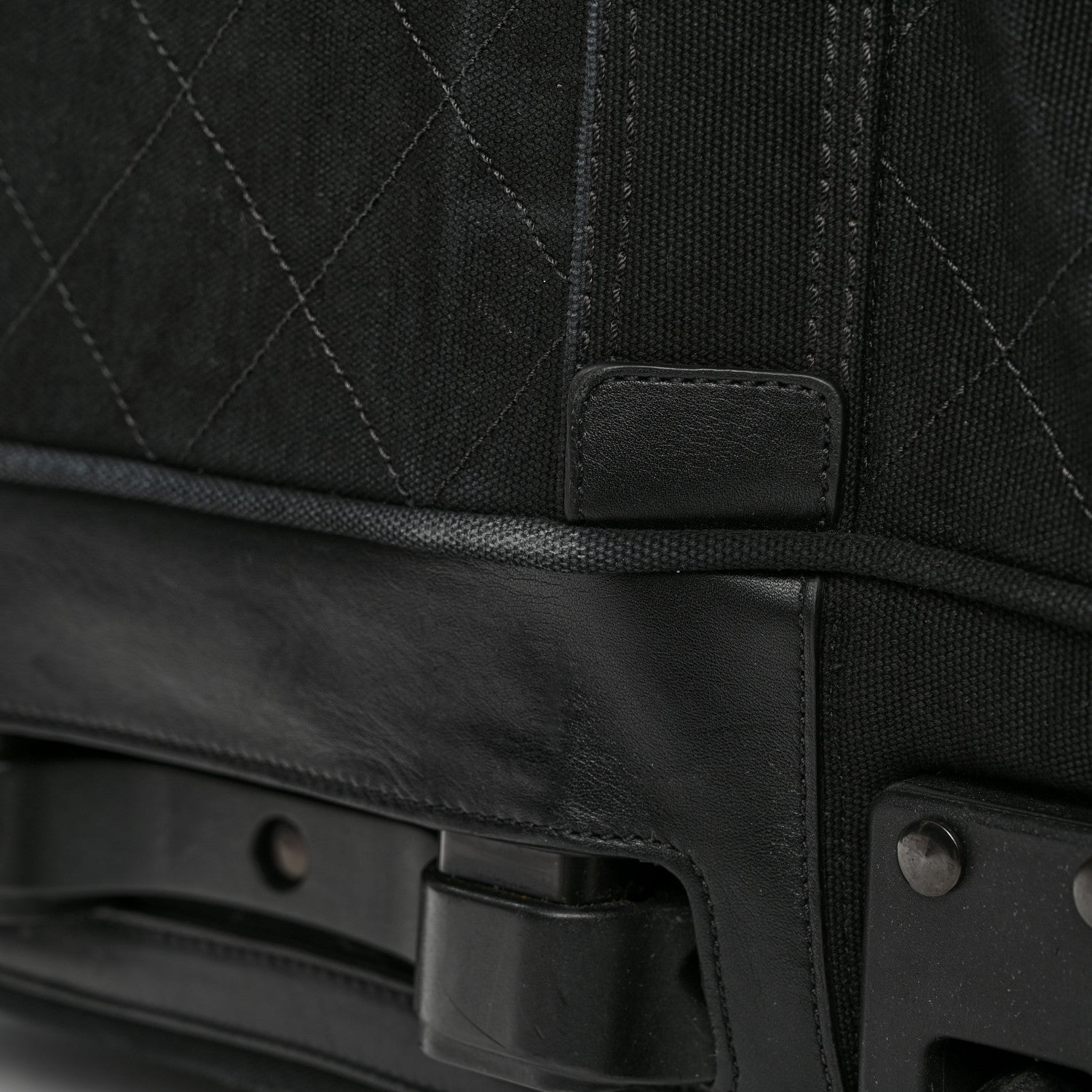 Chanel Washed Toile Calfskin Quilted Trolley Black 13 of 13