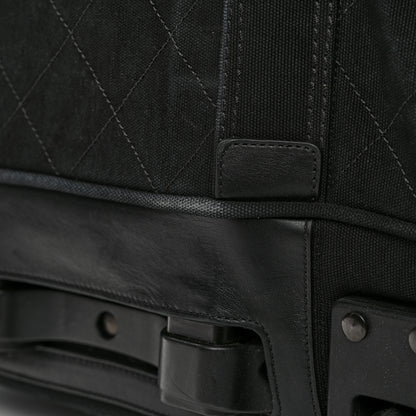 Chanel Washed Toile Calfskin Quilted Trolley Black 13 of 13