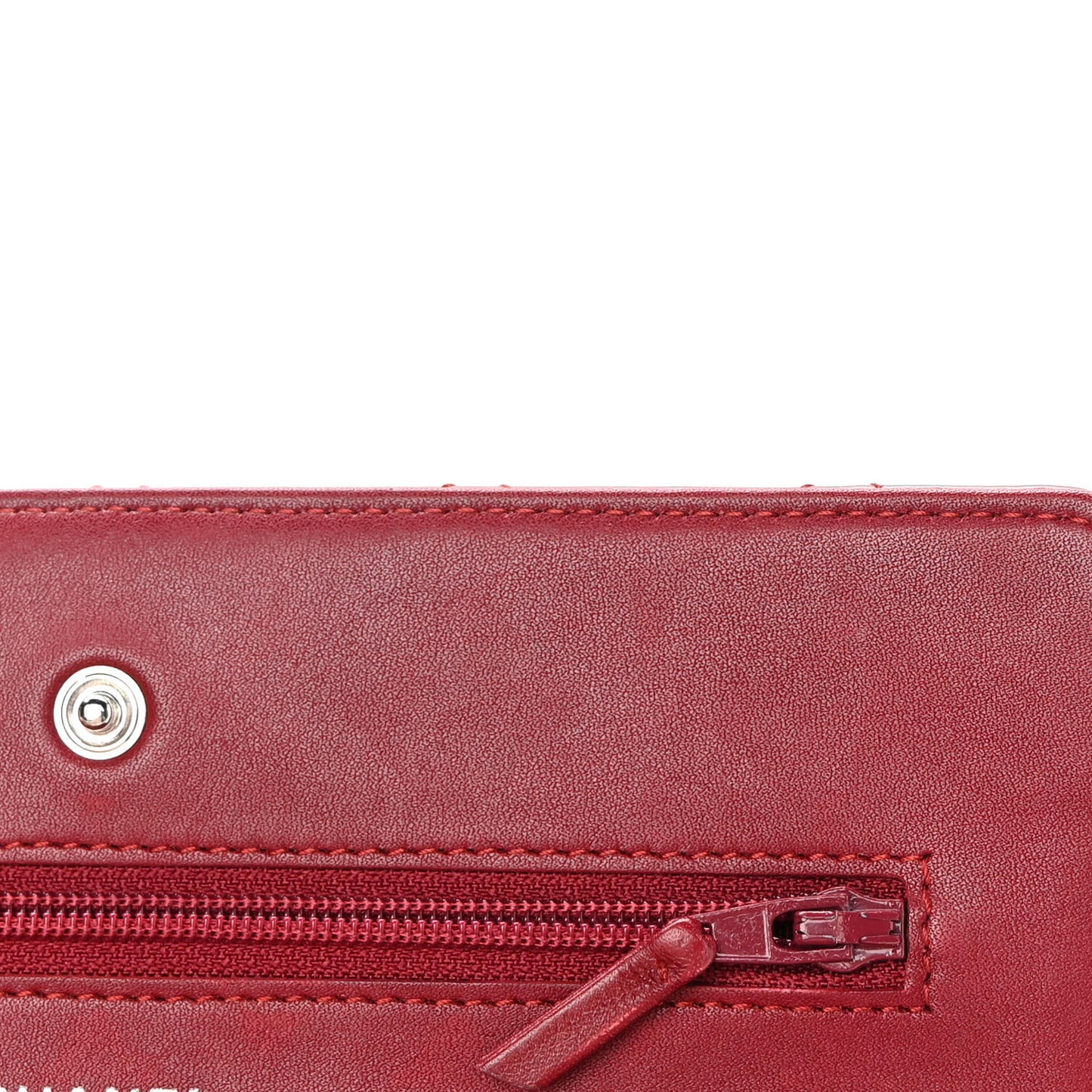 Patent Quilted Wallet On Chain WOC Red
