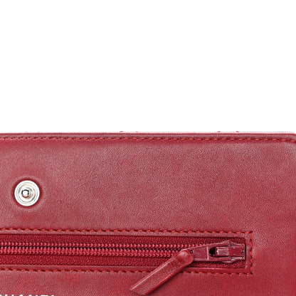 Chanel Patent Quilted Wallet On Chain WOC Red 13 of 21