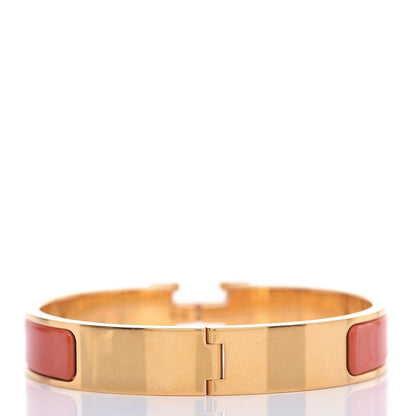 Hermes Enamel Narrow Clic Clac H Bracelet GM Orange 3 of 6