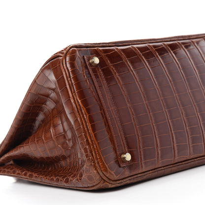 Hermes Shiny Porosus Crocodile Birkin 35 Etrusque 6 of 19