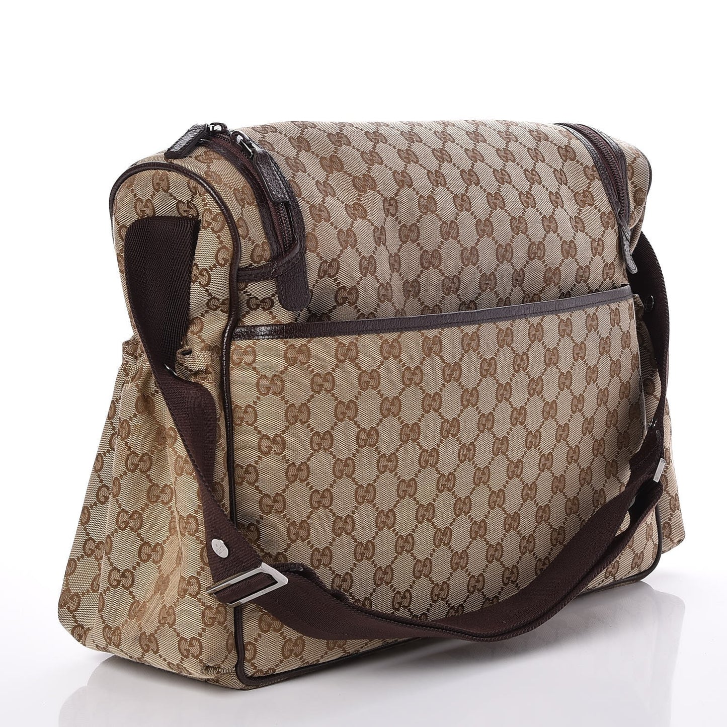 Monogram Natural Pigskin Large Diaper Bag Beige Ebony Cocoa Dark Chocolate