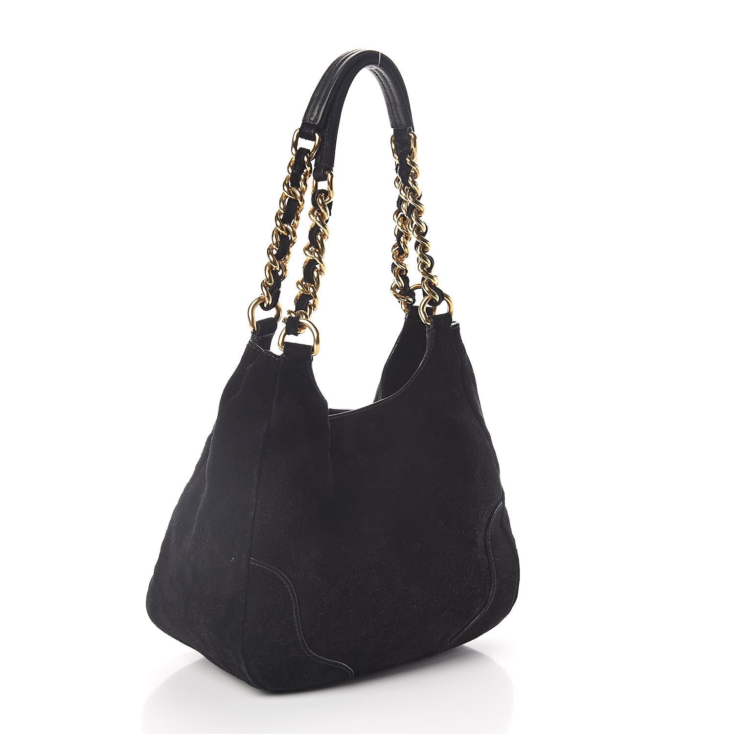 Prada Scamosciato Suede Hobo Black 3 of 9