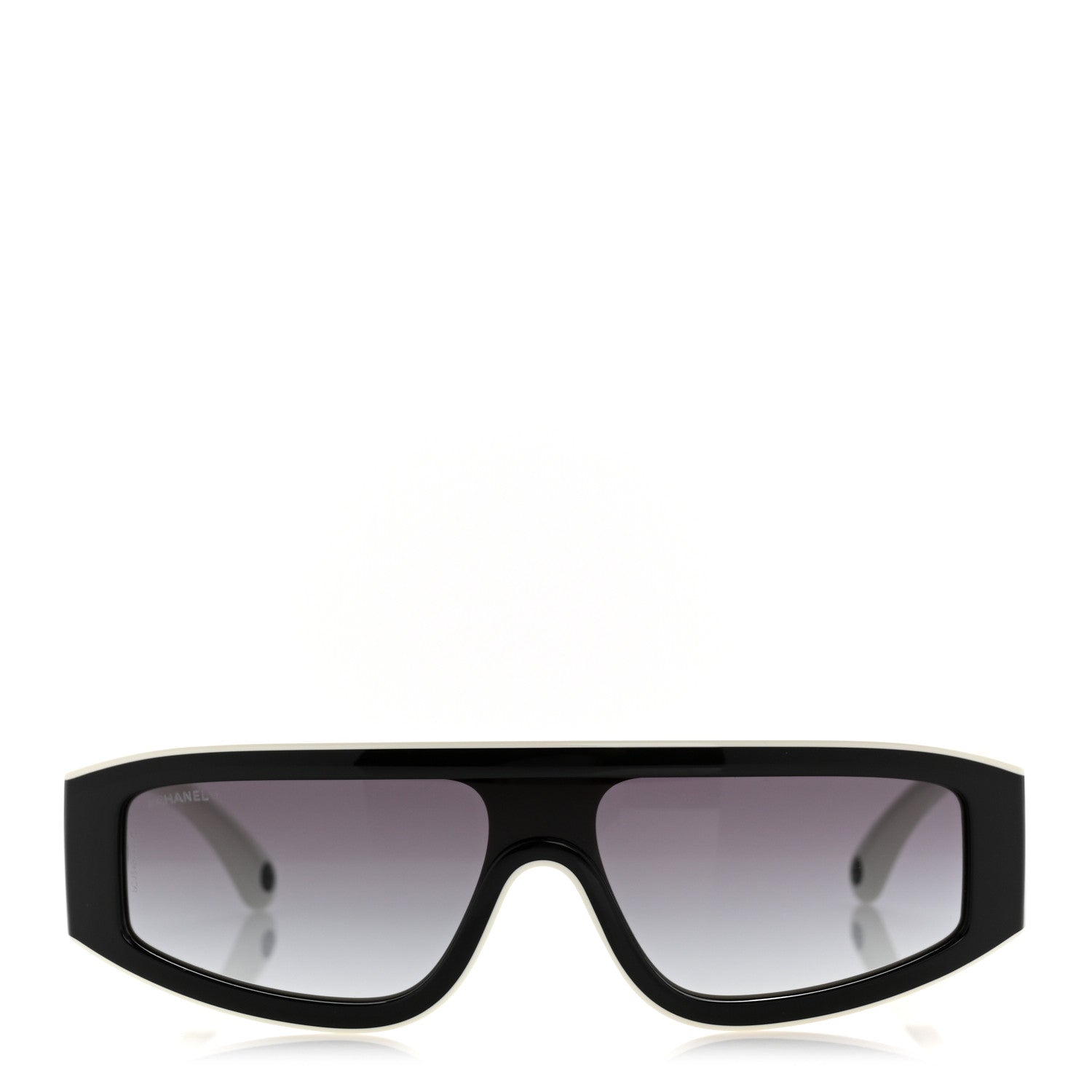 Chanel Acetate Cat Eye Sunglasses 6057 White Black 2 of 8