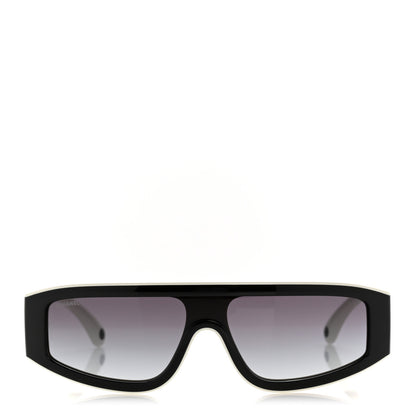 Chanel Acetate Cat Eye Sunglasses 6057 White Black 2 of 8