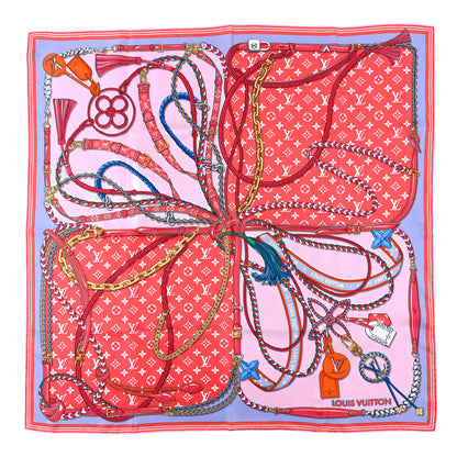 Louis Vuitton Silk Mix and Straps Square 90 Scarf Rose 1 of 3