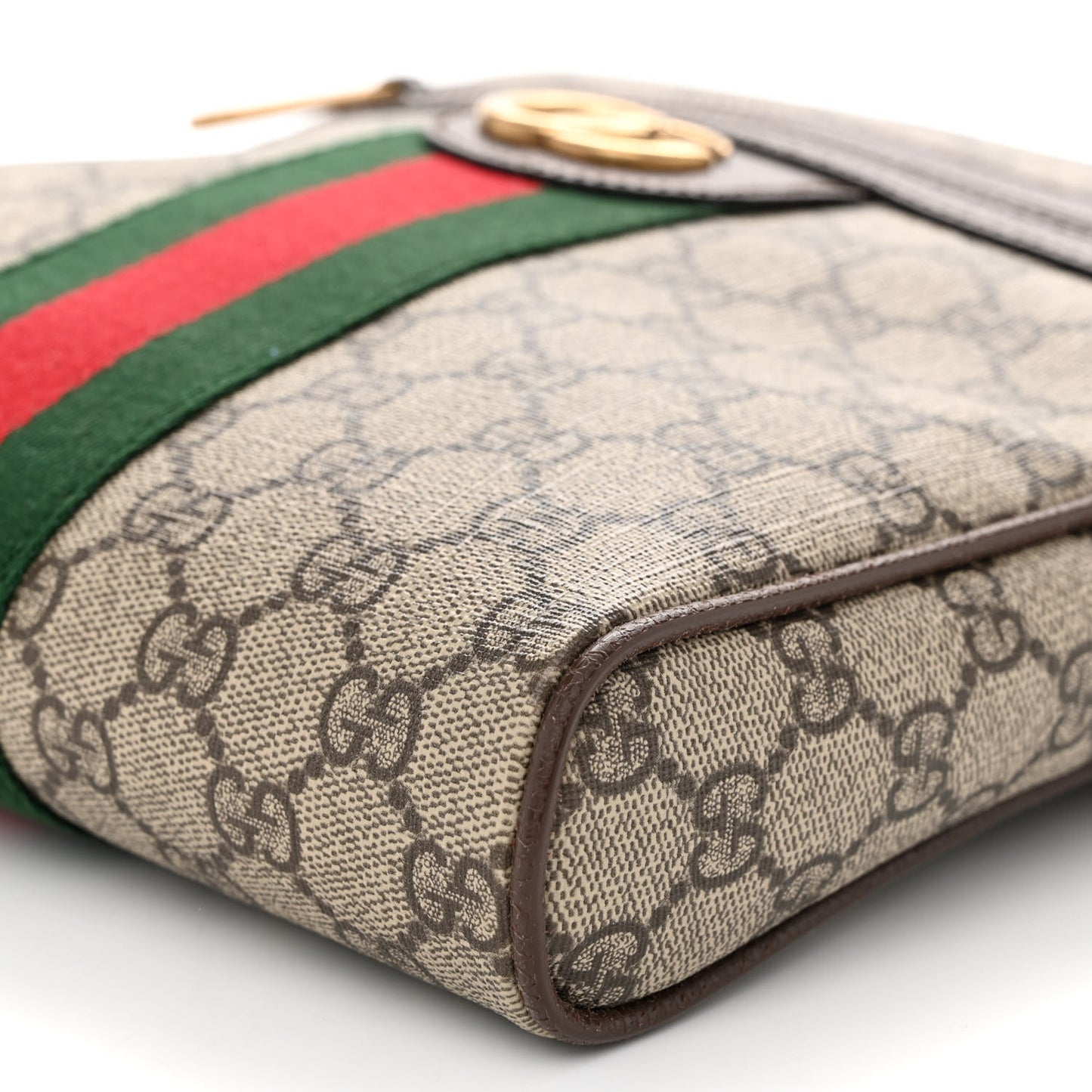 GG Supreme Monogram Web Small Ophidia Messenger Bag Brown