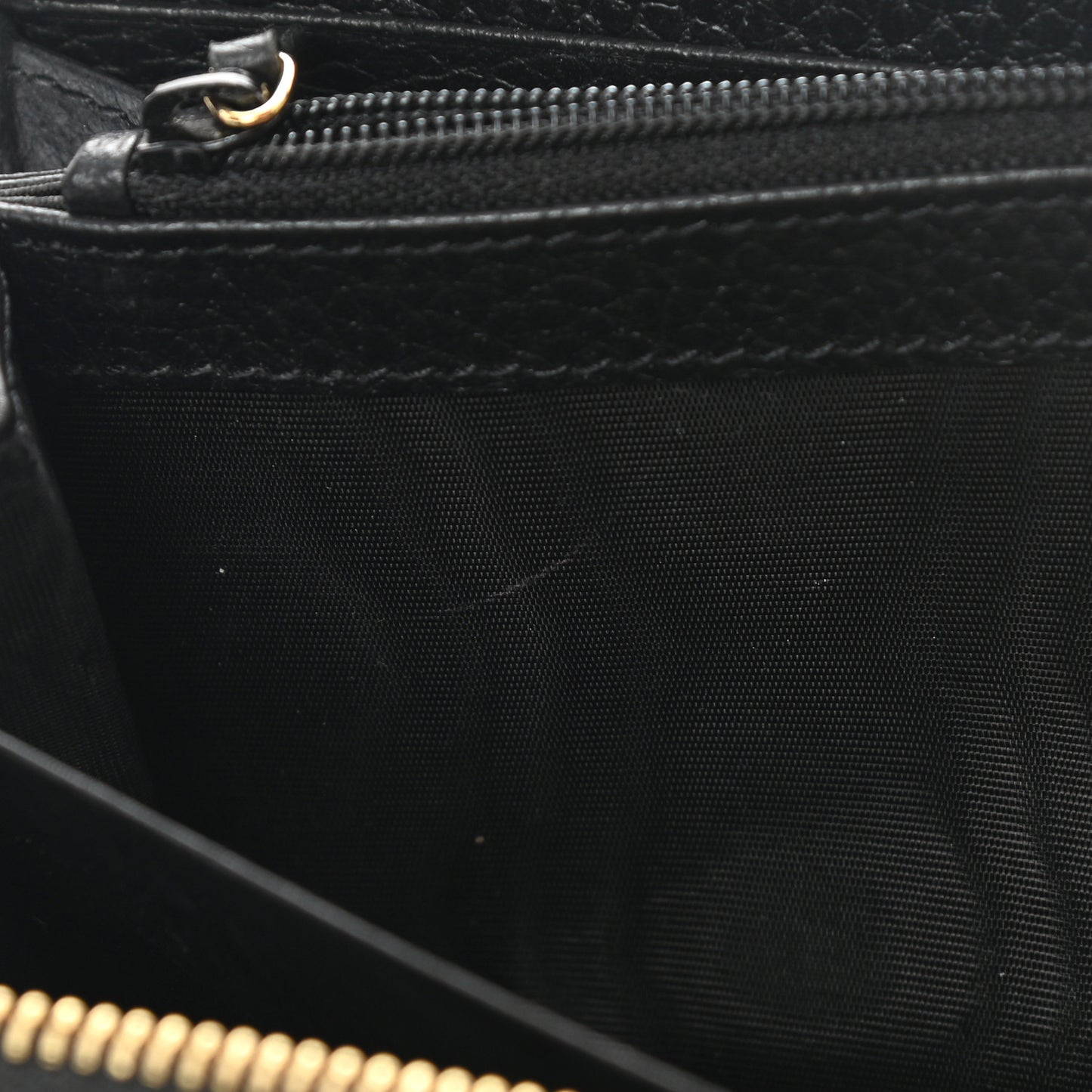 Dollar Calfskin GG Supreme Monogram GG Marmont Zip Around Wallet Black Beige Ebony
