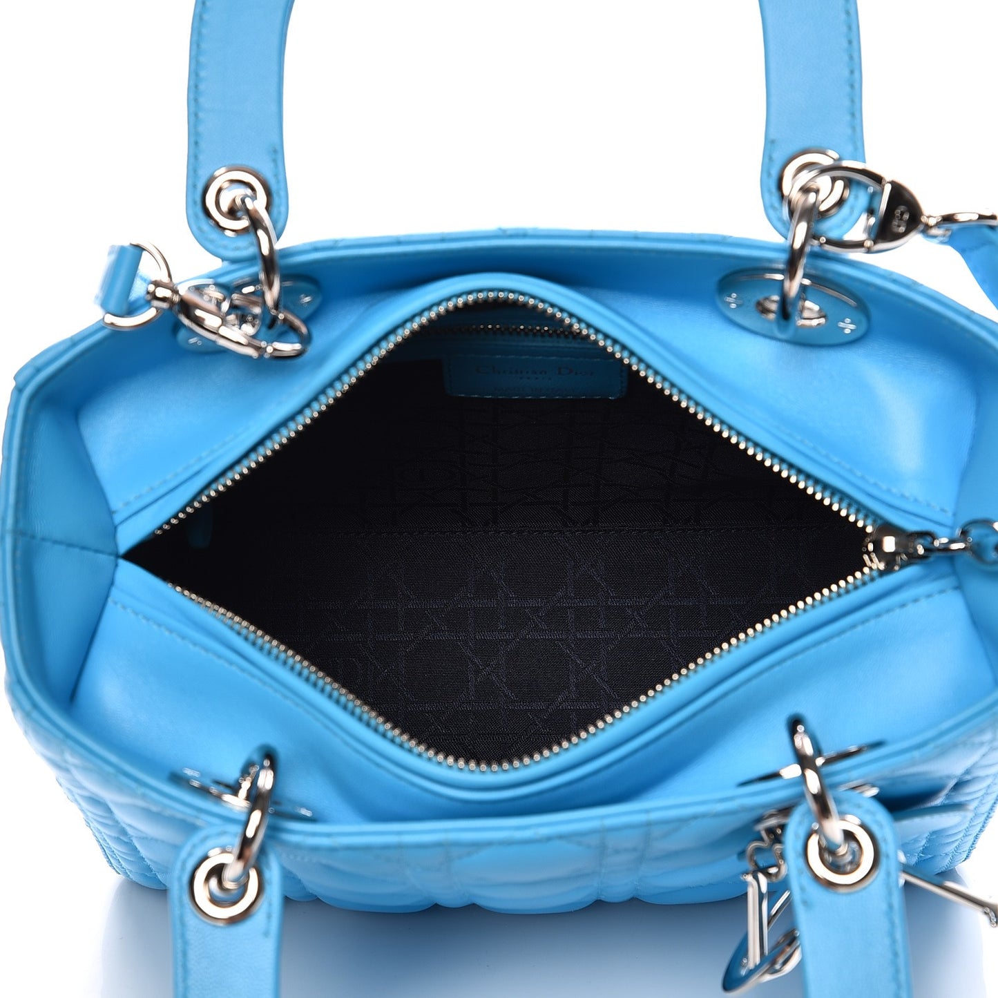 Lambskin Cannage Medium Lady Dior Blue