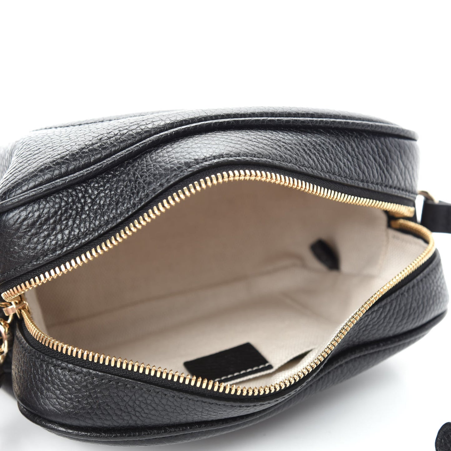 Pebbled Calfskin Small Soho Disco Bag Black