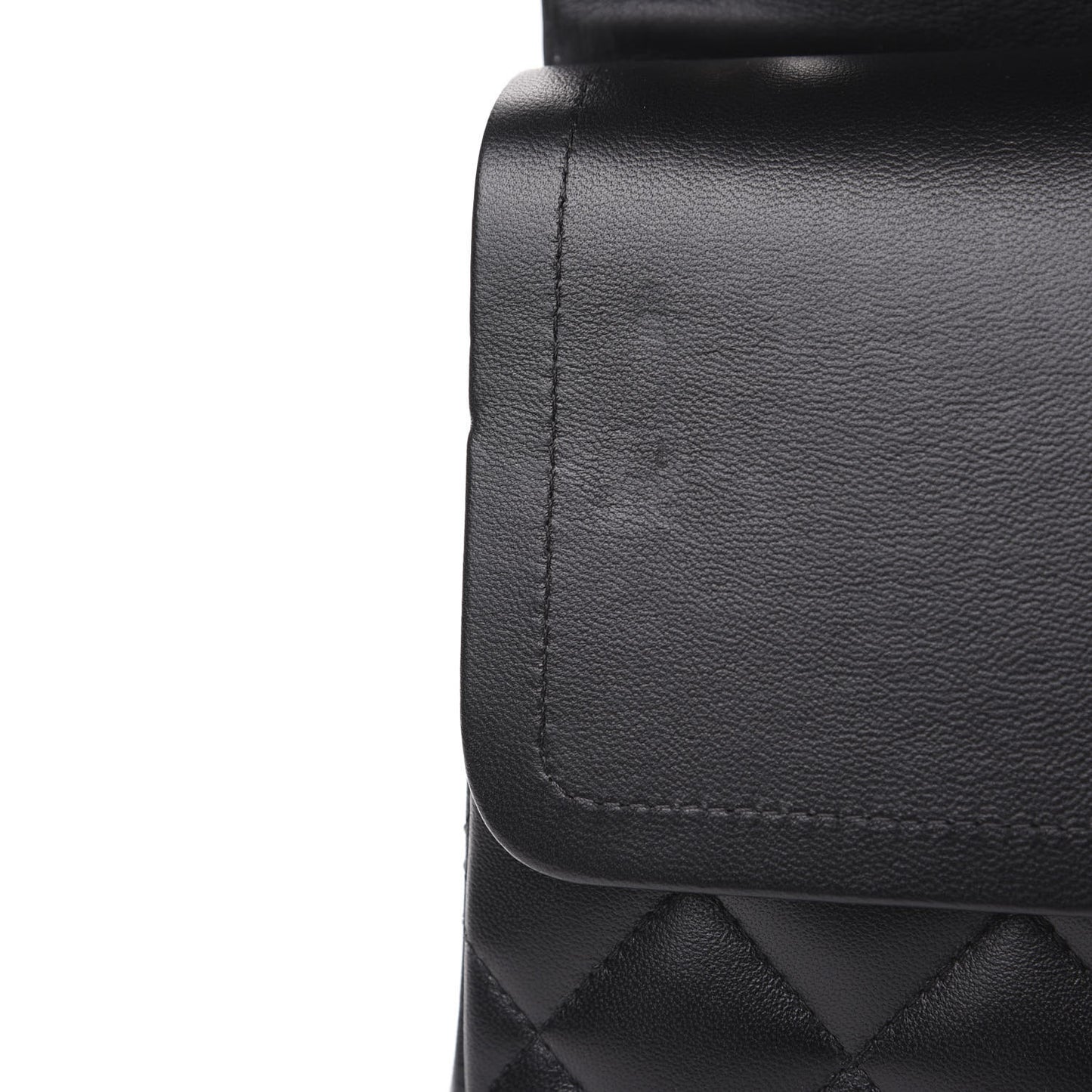 Lambskin Quilted Jumbo Double Flap Black