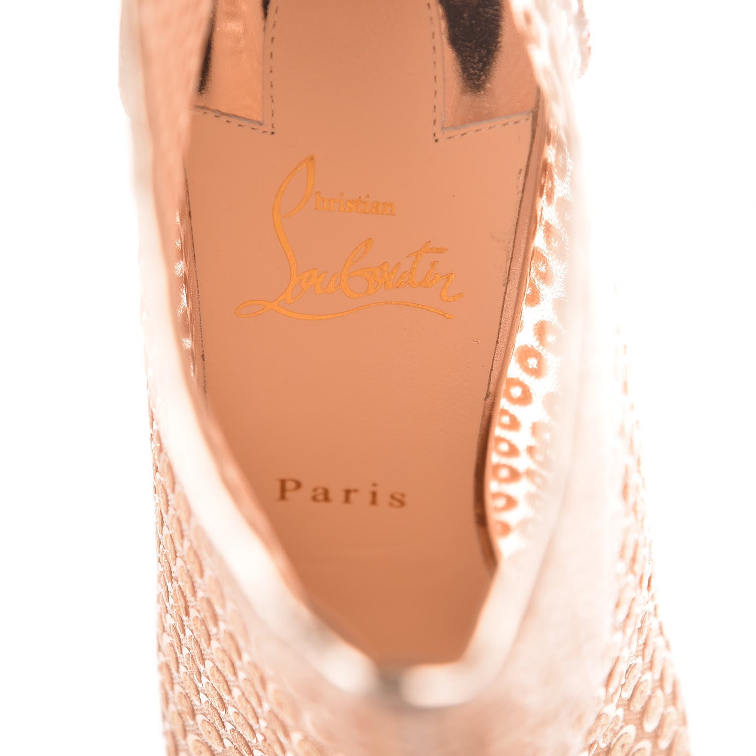 Christian Louboutin Glitter Diams Paillettes Gipsybootie 100 Ankle Boots 40 Nude 7 of 10