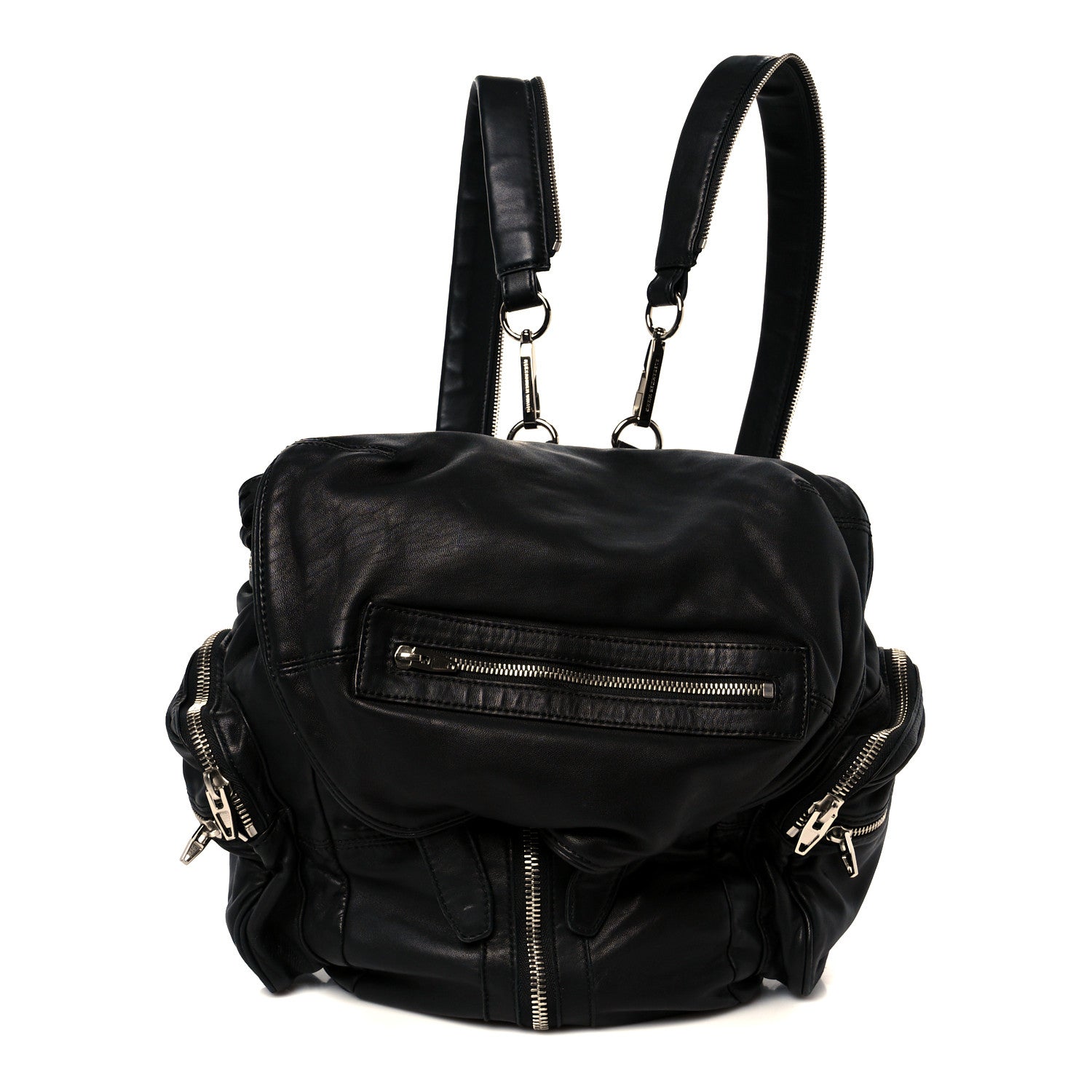 Alexander Wang Lambskin Marti Backpack Bag Washed Black Rhodium
