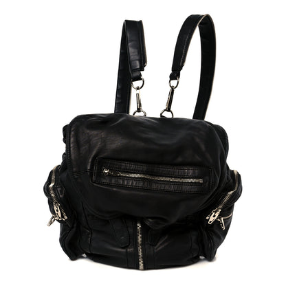 Alexander Wang Lambskin Marti Backpack Bag Washed Black Rhodium Hardware 6 of 13