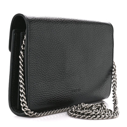 Gucci Calfskin Mini Dionysus Chain Wallet Black 3 of 11