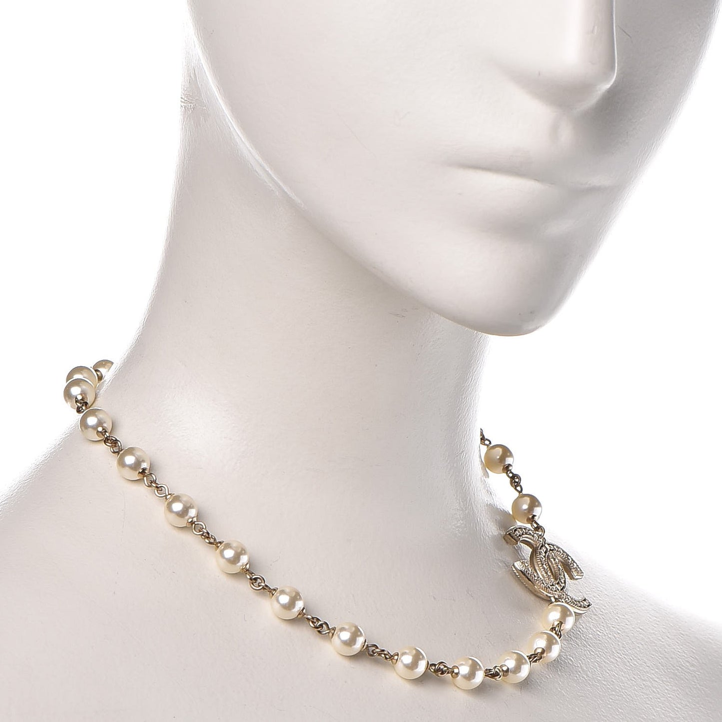 Pearl CC Short Necklace Gold