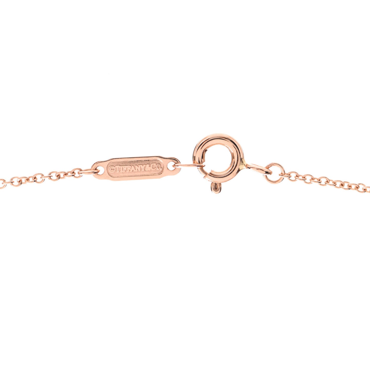 18K Rose Gold Diamond Small T Smile Pendant Necklace