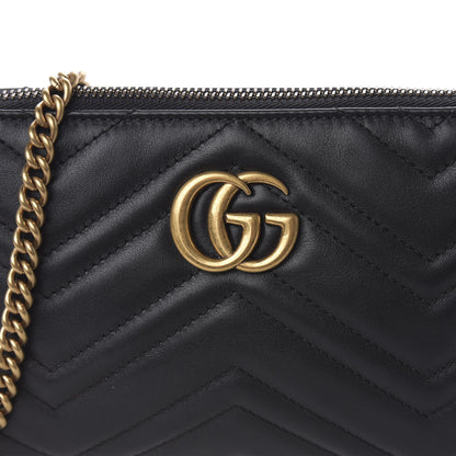 Gucci Calfskin Matelasse Mini GG Marmont Chain Bag Black 9 of 9