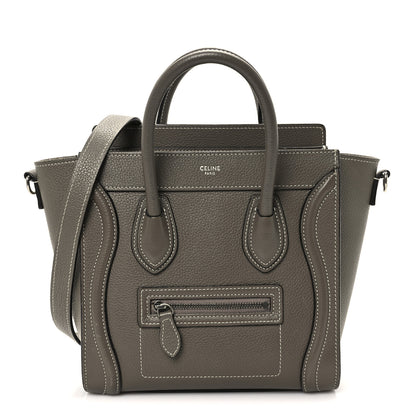 Celine Drummed Calfskin Nano Luggage Souris 1 of 9