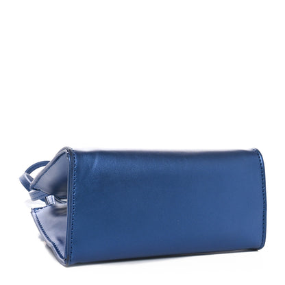 Telfar Metallic Vegan Leather Small Shopping Bag Cobalt 4 of 9