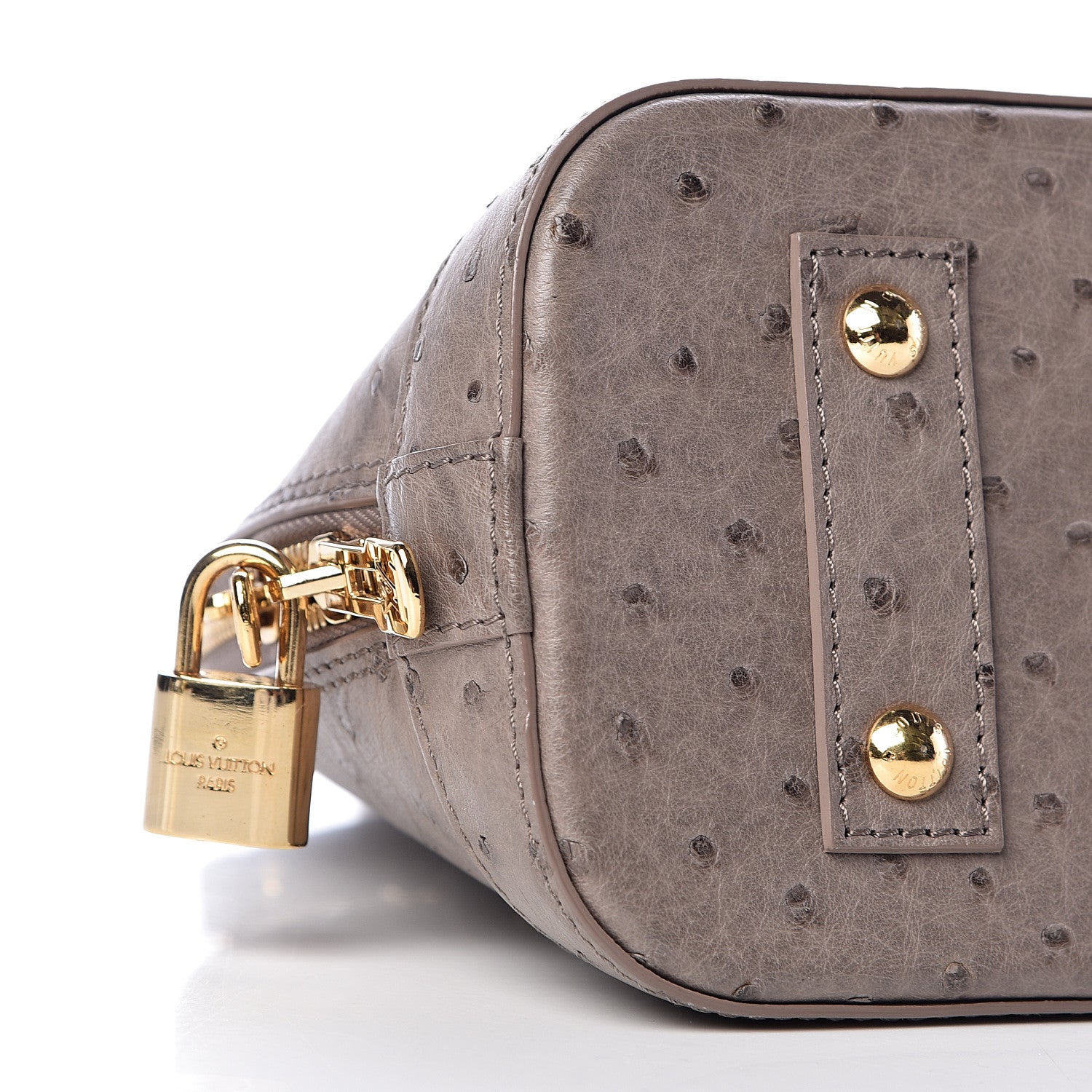 Louis Vuitton Ostrich Alma BB Gris 8 of 10