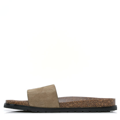 Saint Laurent Suede Joan Slide Sandals 40.5 Brown 1 of 4