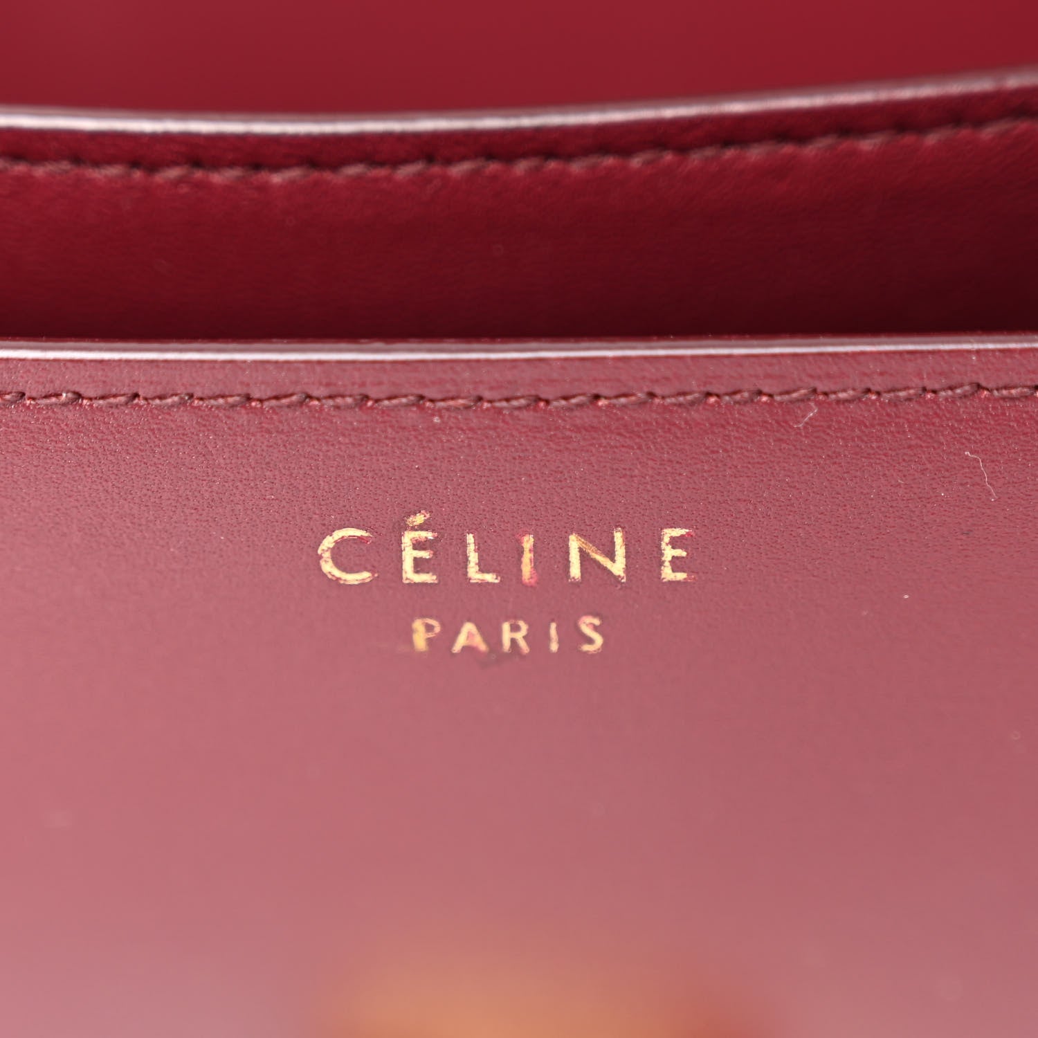 Celine Box Calfskin Medium Classic Box Flap Bag Burgundy 6 of 11