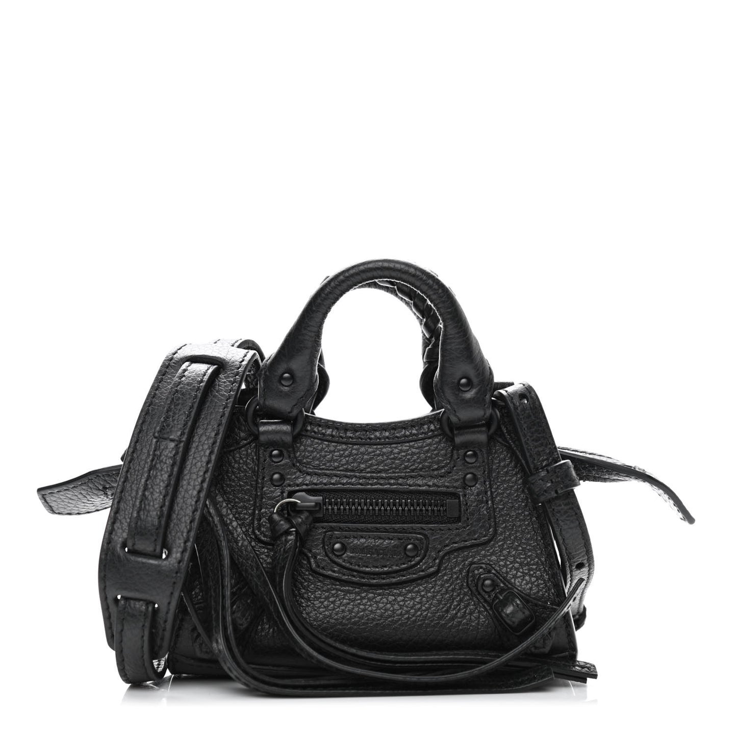 Grained Calfskin Neo Classic Black Hardware Super Nano City Crossbody Black
