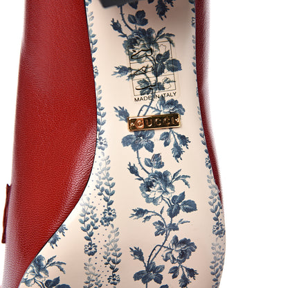 Gucci Goatskin Feline Ginger Loafer Pumps 41 Hibiscus Red Blue 8 of 10