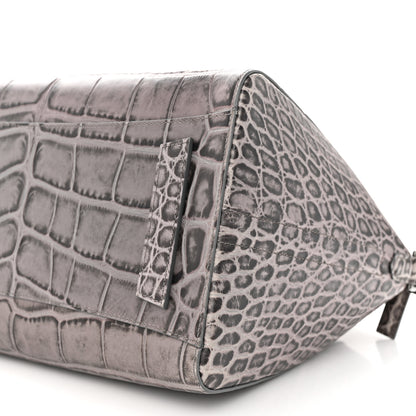 Givenchy Calfskin Crocodile Embossed 3D Stud Medium Antigona Storm Grey 10 of 10