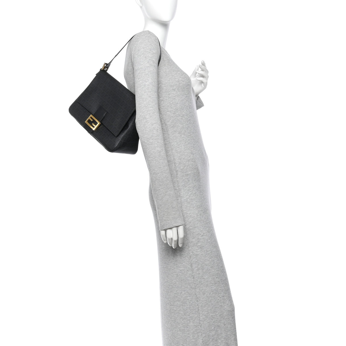 Fendi Zucchino Spalmati Vitello Forever Mama Baguette Black 2 of 11