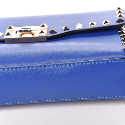 Valentino Garavani Vitello Medium Rockstud Flip Lock Crossbody Bag Acid Blue 9 of 13