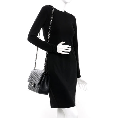 FASHIONPHILE CHANELCaviarQuiltedJumboDoubleFlapBlack 2 of 9