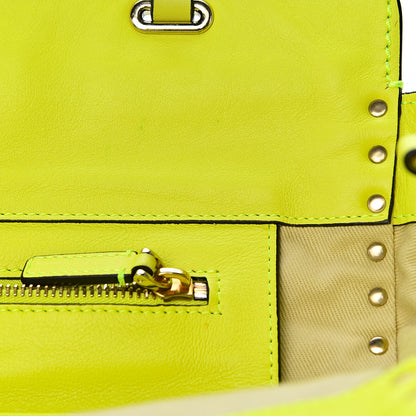 Valentino Garavani Vitello Medium Rockstud Tote Yellow Fluo 9 of 16