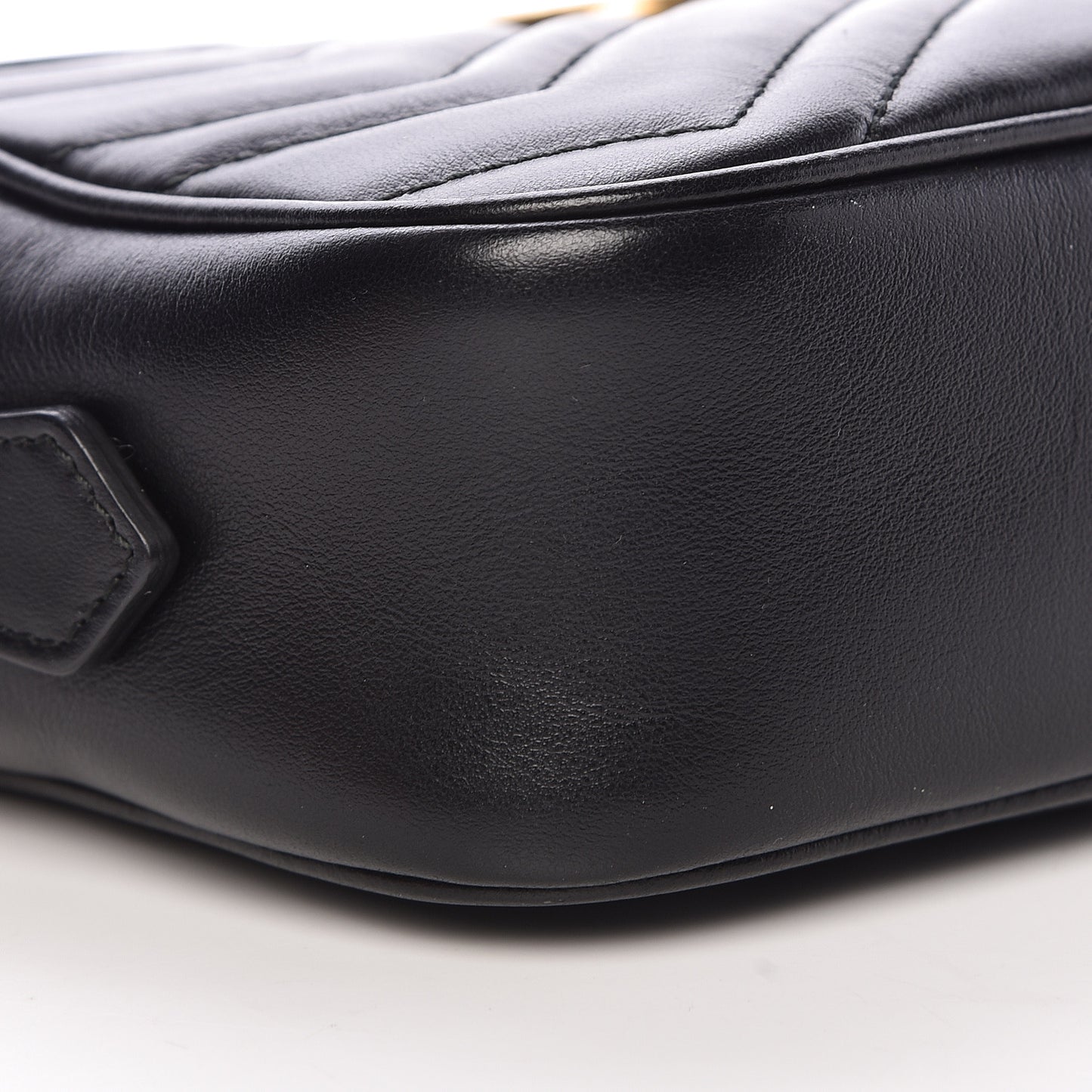Calfskin Matelasse Mini GG Marmont Chain Shoulder Bag Black