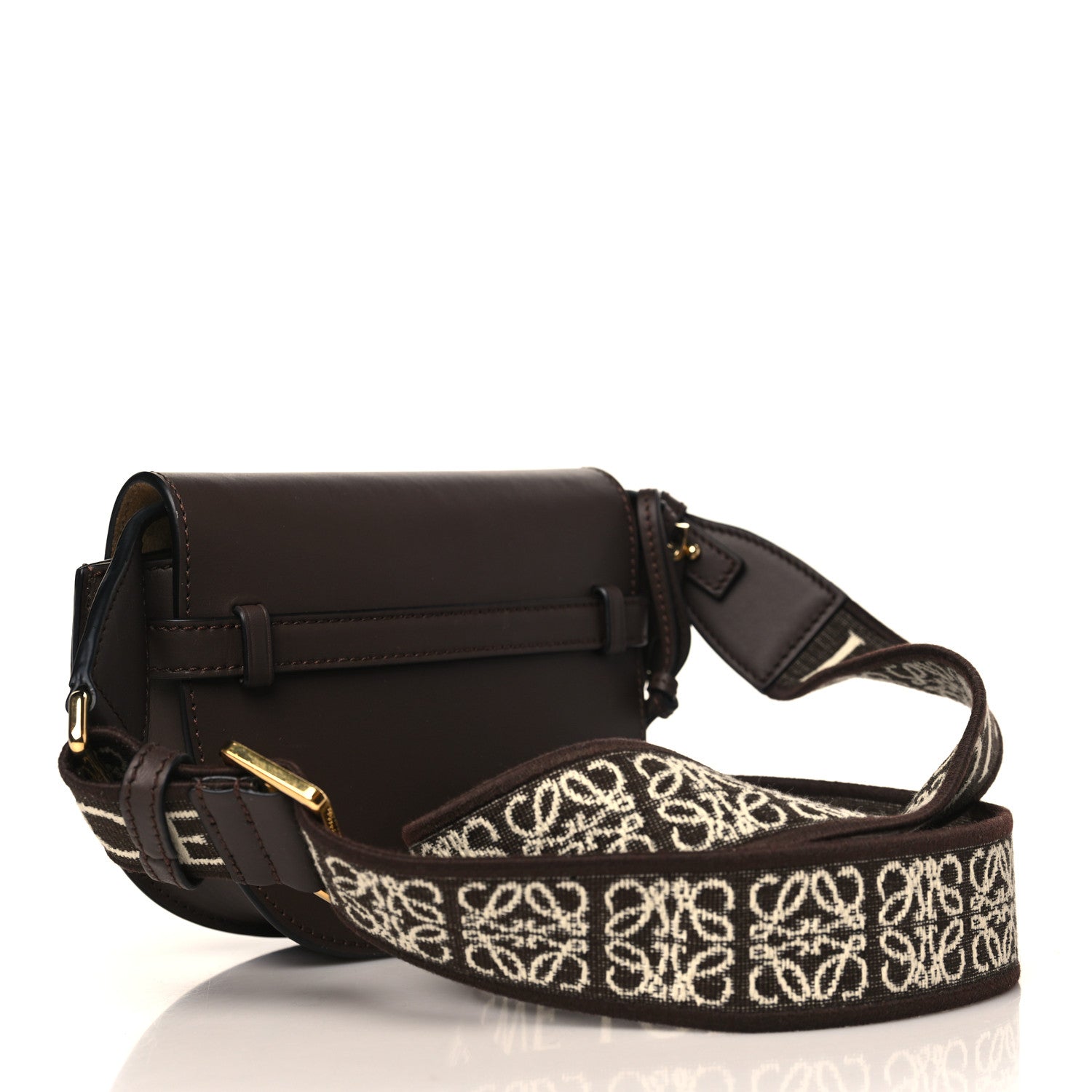 Loewe Calfskin Jacquard Mini Gate Dual Bag Chocolate 3 of 9