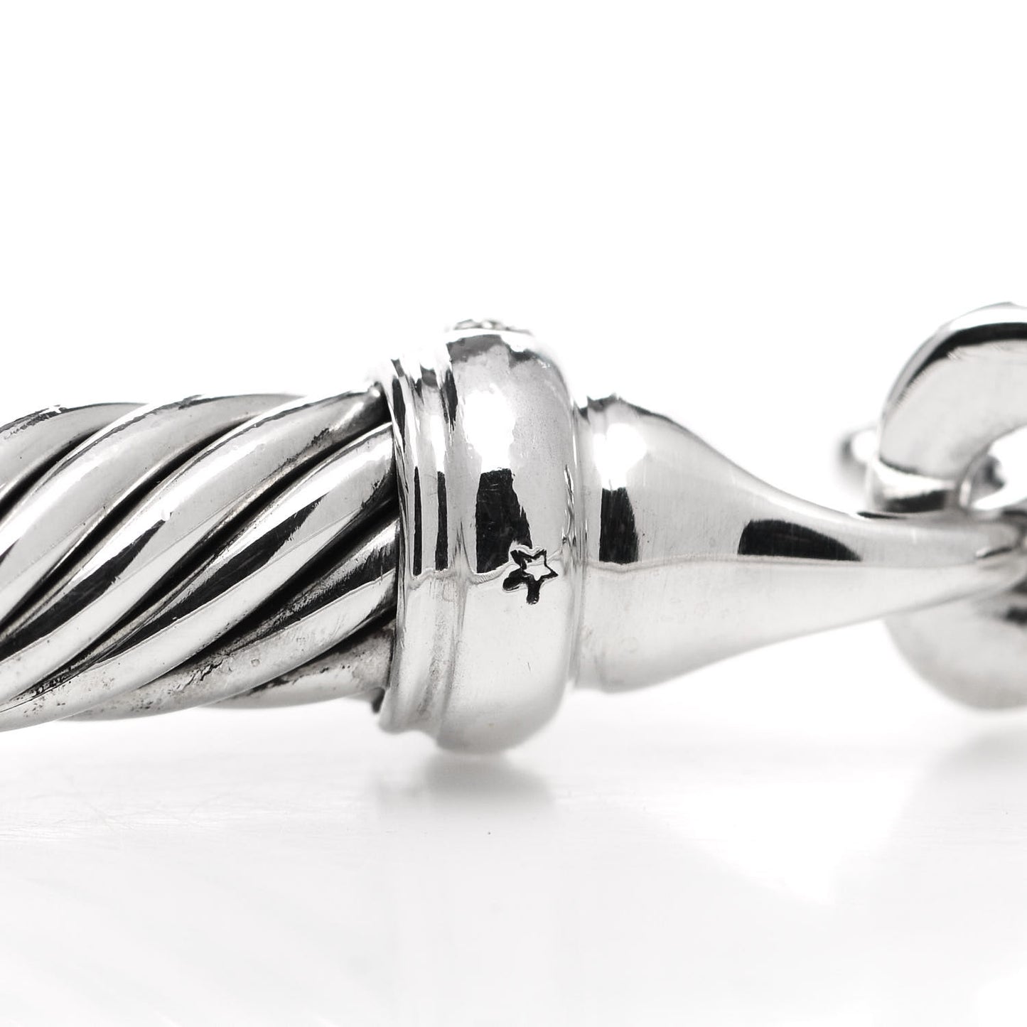 Sterling Silver Diamond 5mm Cable Buckle Bracelet