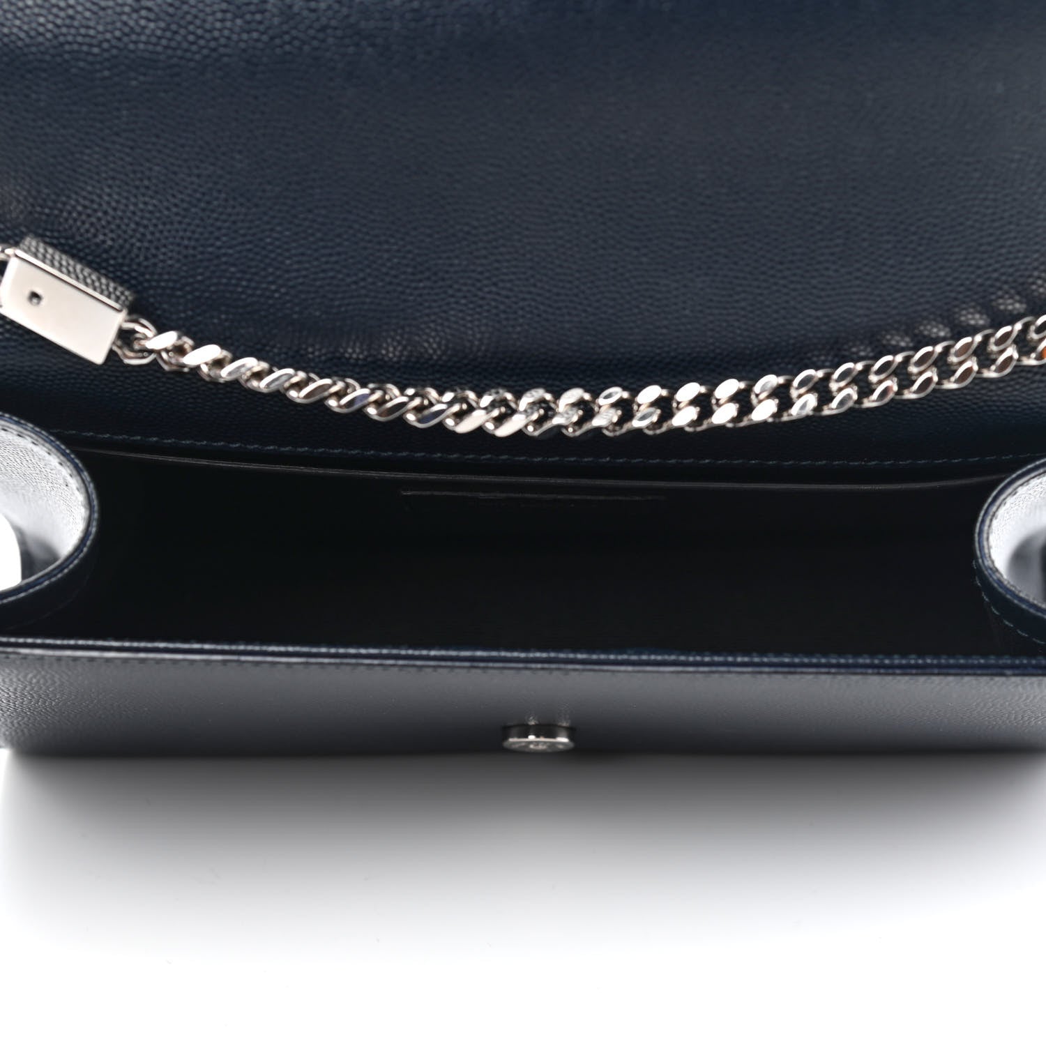 Saint Laurent Grain De Poudre Medium Classic Monogram Kate Satchel Deep Marine 5 of 9
