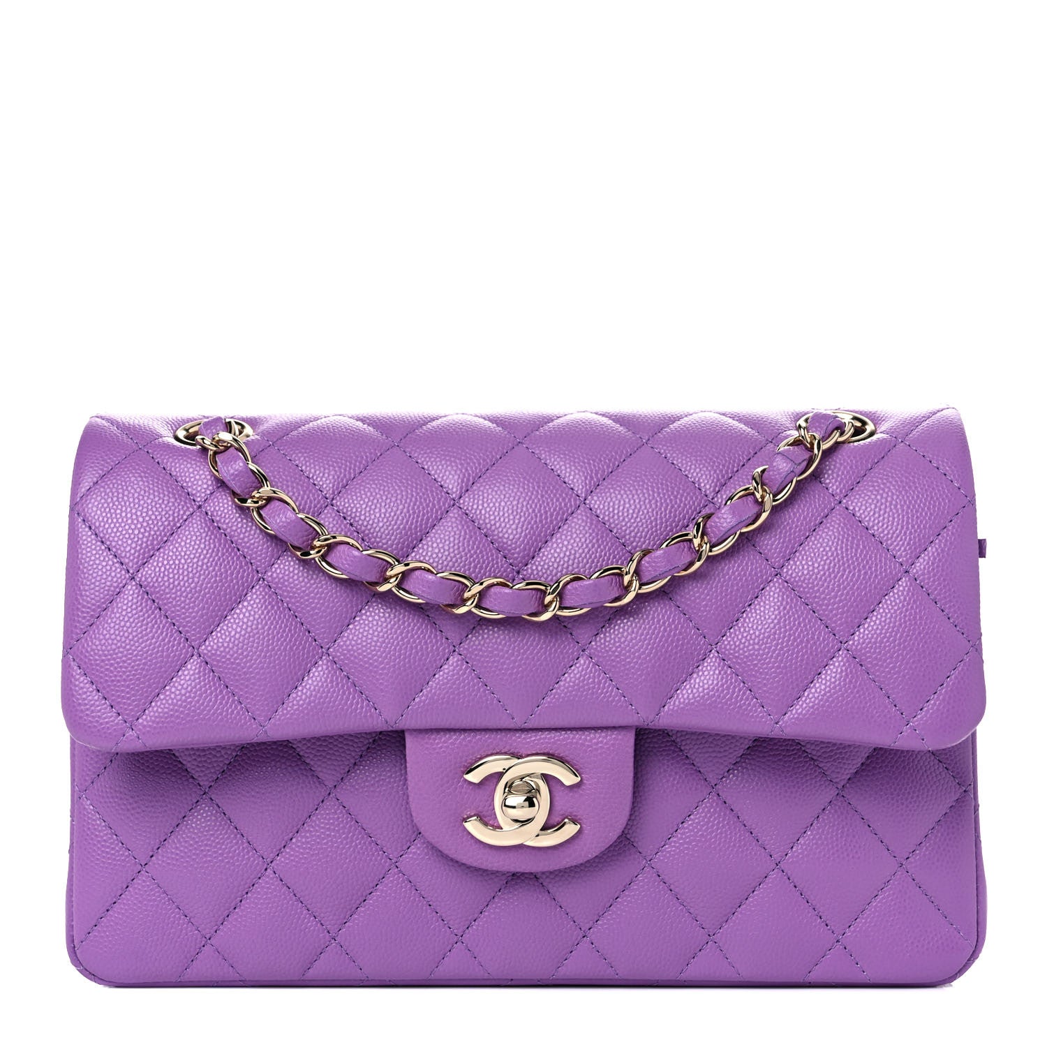 Chanel Caviar Quilted Small Double Flap Purple 1 of 10