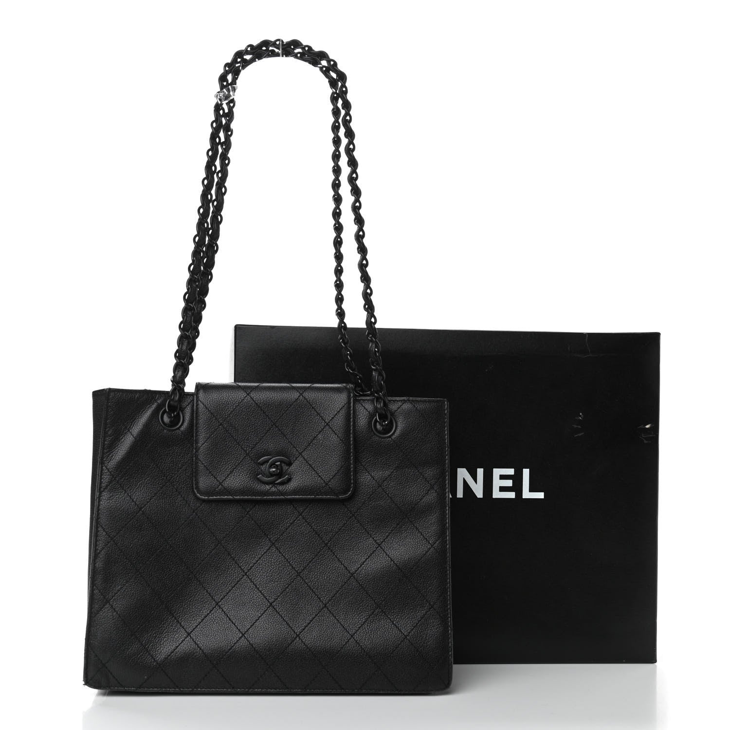 Chanel Caviar Diamond Stitched Tote So Black 19 of 19