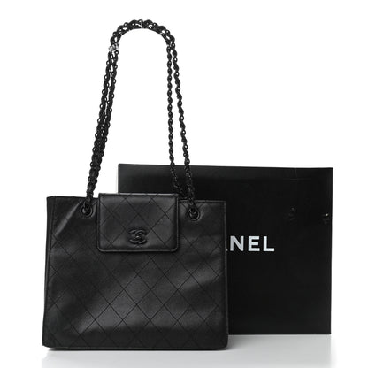 Chanel Caviar Diamond Stitched Tote So Black 19 of 19