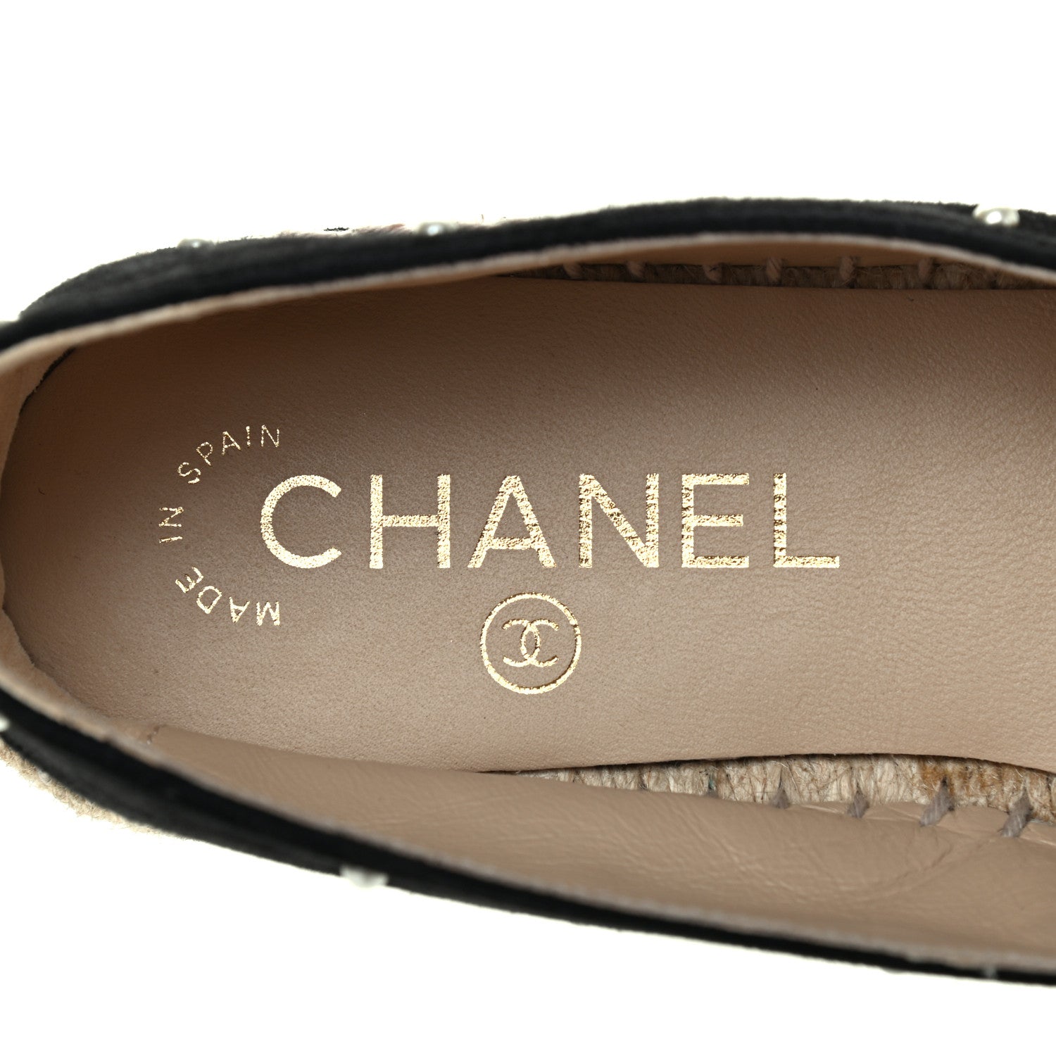 Chanel Suede Pearl CC Espadrilles 37 Black 8 of 13