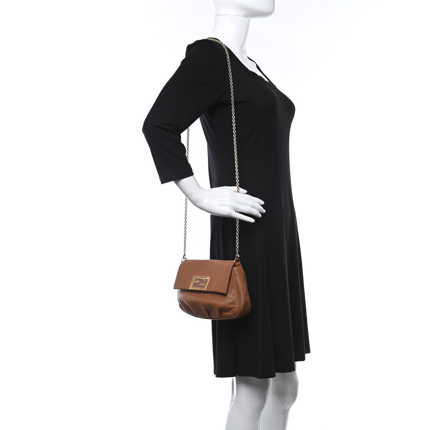 Fendi Vitello Flamingo Fendista Pouchette Crossbody Orzo 2 of 9
