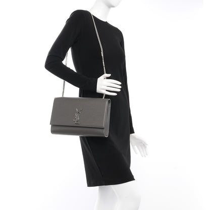 Saint Laurent Grain De Poudre Large Classic Monogram Kate Satchel Earth 2 of 7