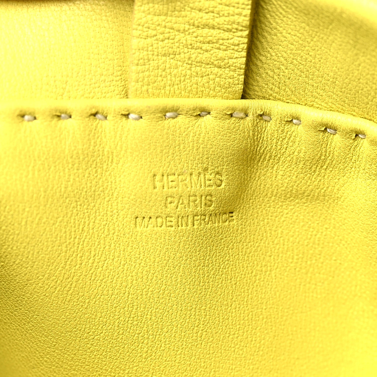 Hermes Lambskin Clou De Selle Pouch Sulphur 5 of 9