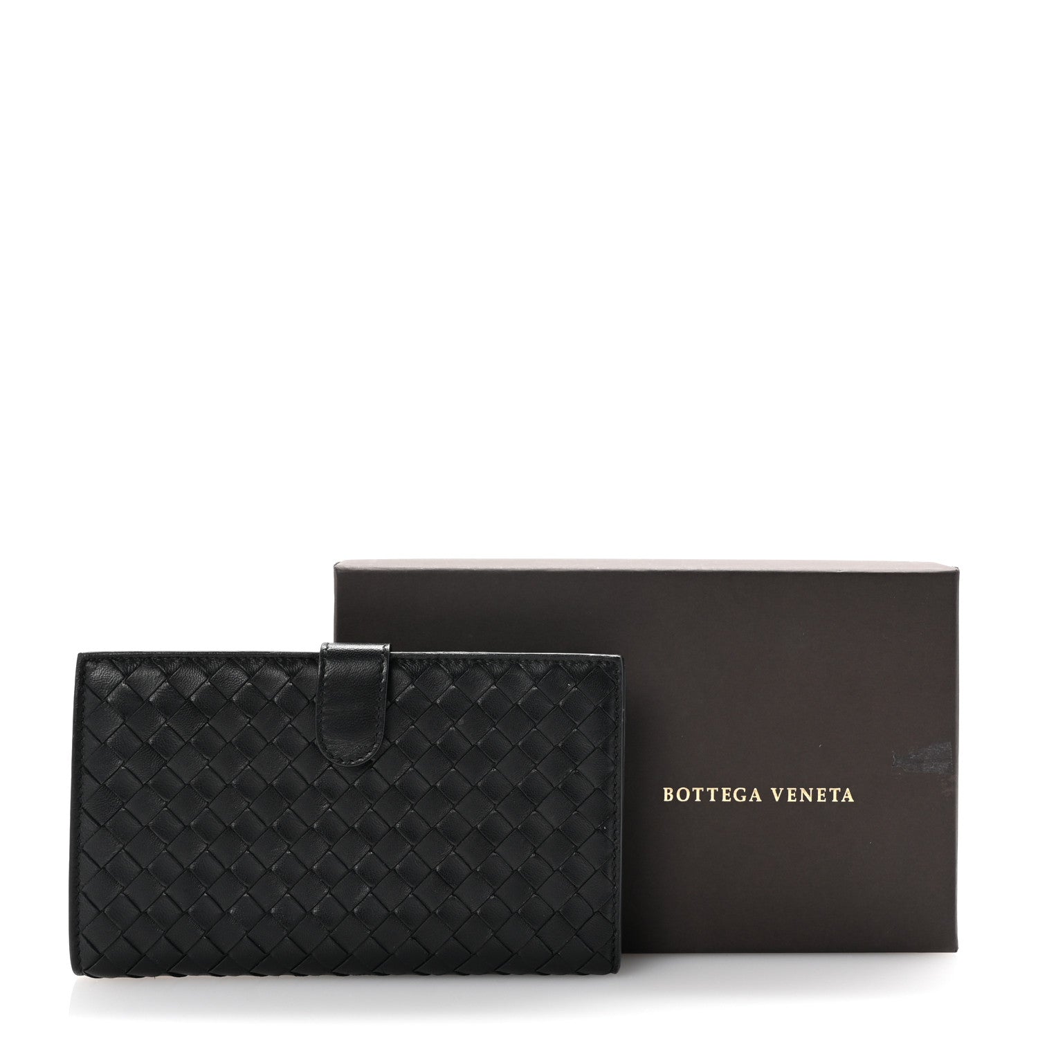 Bottega Veneta Nappa Intrecciato Continental Snap Wallet Black 9 of 9