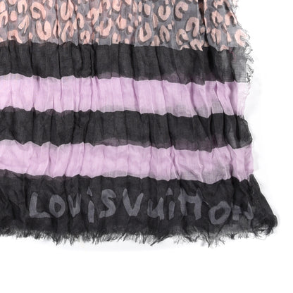 Louis Vuitton Cashmere Silk Leopard V Stole Shawl Multicolor 2 of 3